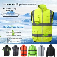 Gilet de refroidissement rechargeable climatisé pour l'été, vêtement de travail pour hommes, tenue de chantier à manches courtes en Spandex