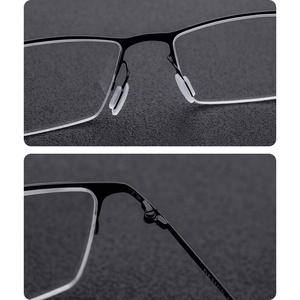 Borregls alliage lunettes cadres hommes 2025 nouvelle marque Design carré lunettes demi-jante Semi-sans <span class=keywords><strong>monture</strong></span> ultra-léger optique lunettes 2611 - Product Image 3