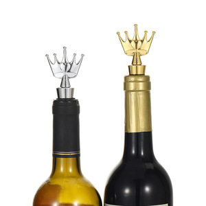 Crown <b>Wine</b> <b>Stopper</b> Gold And Silver Zinc Alloy Aluminum Alloy TPR Sealing Bottle <b>Stopper</b> For Wedding Party - Product Image 1