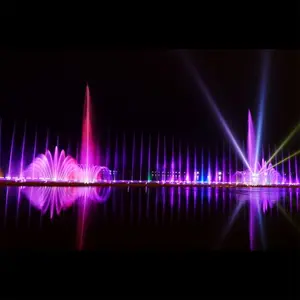 Fonte de música de aço inoxidável, fonte musical de dança, fonte de jardim com luzes coloridas led