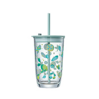 Gobelet à paille en verre personnalisé Hxglass, motif fruits, populaire sur Instagram, portable, pour voyage, avec paille, pour coffret cadeau commercial
