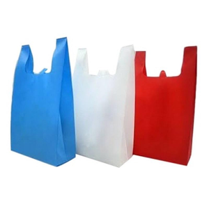 Sac fourre-tout réutilisable en non-tissé blanc pour supermarché et camping, idéal pour l'emballage en gros et respectueux de l'environnement - Product Image 3