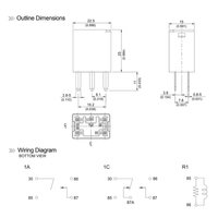 Nouveau Relais Automobile Micro ISO KKA 35A 12V DC à 5 Broches, Contacts 1H/1B/1Z AgSnO2 pour Pompe à Carburant, Klaxon, Rétrofit/Mise à Niveau Automobile