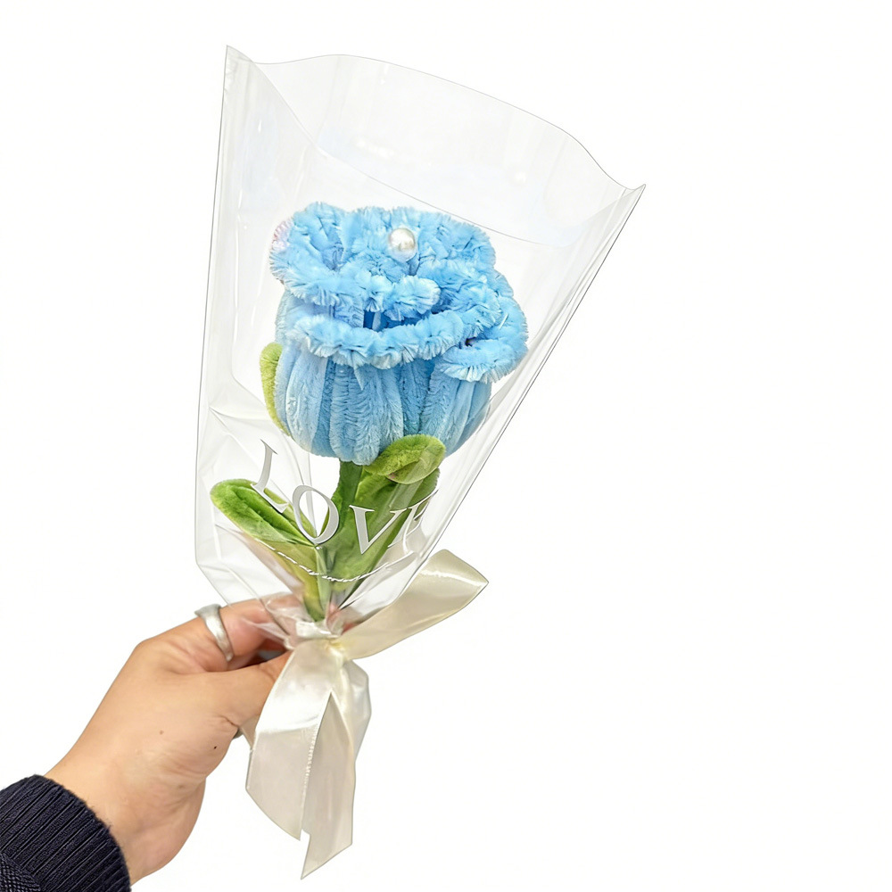 Azzurro con sacchetto di imballaggio