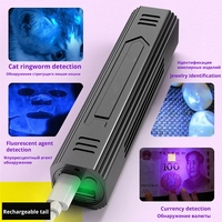 Linterna LED de madera 365NM UV, luz de detección de dinero para mascotas, recargable, multifunción, USB, nueva