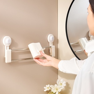 Removable Suction Cup <b>Toothbrush</b> <b>Holder</b> <b>Wall</b> <b>Mount</b> Bathroom Storage Rack for Toothpaste Razor Comb Shower Essentials - Product Image 3