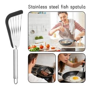 Espátula para freír de acero inoxidable, resistente al calor, antideslizante, con ranuras, para voltear pescado, accesorios de cocina - Product Image 5