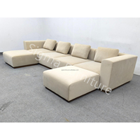 Sofá Modular de color personalizado para el hogar, mueble de interior con base de madera de roble para sala de estar con cojín grueso
