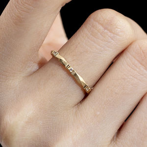 Anillo de Boda Eternity de Diamantes Cultivados en Laboratorio con Corte Redondo en Oro de 18K, Joyería Messi MSR-1667 - Product Image 2