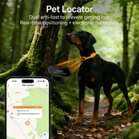 Traceur GPS pour animaux de compagnie C08 P 4G, Navigateur Bluetooth avec écran OLED, Étanche IPX6, Confortable en silicone, Batterie 1000 mAh, Autonomie 1 an