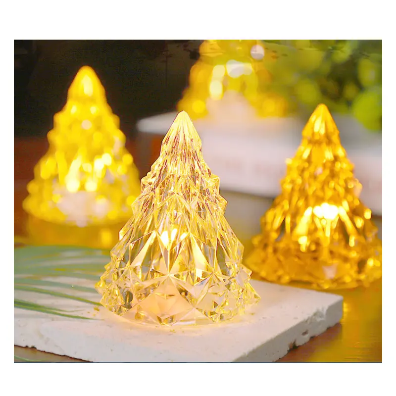 Décorations de Noël iceberg cristal veilleuses atmosphère lumières décorations de fête LED bougies électroniques