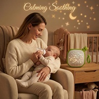 Projecteur d'étoiles portable en plastique personnalisable pour bébé avec machine à sons, veilleuse multicolore et bruit blanc pour favoriser le sommeil