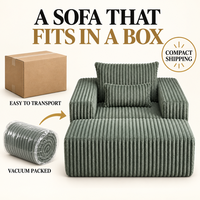 Ensemble fauteuil et ottoman en mousse compacte, chaise de relaxation peu encombrante, expédition compressée pour studio, chambre à coucher, coin lecture