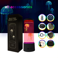 2023 11.65 pouces 7 couleurs changeantes électrique ronde gelée poisson méduse lampe Aquarium mouvement lampe à lave avec télécommande