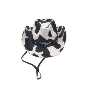 Cow Print Cowboy <b>Hat</b> Western Style Cowgirl <b>Hat</b> <b>for</b> Parties Outdoor - Product Image 5