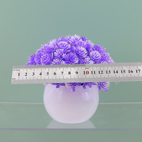 Mini boule décorative de noyau d'ananas simulé bonsaï ornement de plante verte artificielle pour la maison pour l'arbre de Pâques de Noël