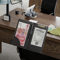 Porte-documents en cuir personnalisé avec fermeture éclair pour réunions d'affaires, organiseur de documents juridiques avec poches