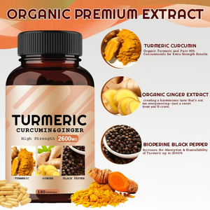 Добавка куркумина с органической куркумой и имбирной 95%, добавка куркумина с травяной добавкой черного перца - Product Image 2