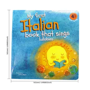 Çocuklar için müzik karton kitap baskı ile özelleştirilmiş dil sesli kitap çocuk kitapları