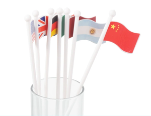 Drapeau National de marque mariage Logo personnalisé drapeau boisson agitateur Swizzle bâton agitateur à <span class=keywords><strong>Cocktail</strong></span> en plastique pour <span class=keywords><strong>Cocktail</strong></span> - Product Image 2