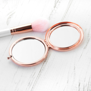 Miroir de maquillage de poche personnalisé en or rose pour demoiselle d'honneur, cadeau de mariage - Product Image 6