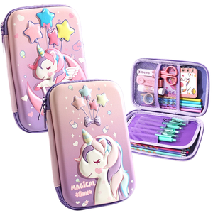 Grande <span class=keywords><strong>capacité</strong></span>, trousse à crayons en EVA 3D stéréo licorne, nouvelle trousse à crayons pour filles, école primaire, papeterie, cadeau transfrontalier pour les élèves - Product Image 1
