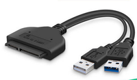 Kabel Data Hard Disk mikro SATA 16 Pin, kabel konverter adaptor Ssd Hdd USB 2.0 3.0 ke Sata kualitas tinggi