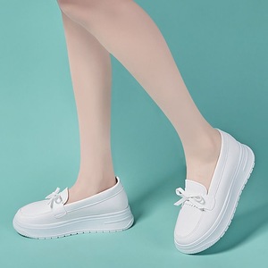 <span class=keywords><strong>Scarpe</strong></span> da Infermiera <span class=keywords><strong>Bianche</strong></span> Traspiranti con Lacci per Donne, Suola Spessa e Intersuola Antiscivolo, Leggere e Morbide per Tutte le Stagioni - Product Image 4