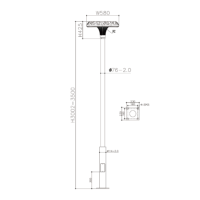 Lampadaire LED IP65 pour jardin 30W 3.2V 20AH, lumière moderne et élégante 6000K, PC aluminium