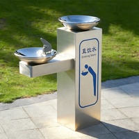 Fontaine à eau potable publique moderne en acier inoxydable à trou unique avec robinet à bulles, personnalisable pour usage scolaire