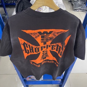 T-shirt da uomo West Coast Choppers in cotone organico 100% traspirante, lavaggio vintage, stampa a croce, effetto distressed, oversize, manica corta - Product Image 6