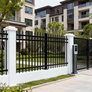 Kim loại màu đen an ninh 6x8 thép picket hàng rào giáo hàng rào tấm ngoài trời Vườn mạ kẽm rèn sắt thép hàng rào tấm - Product Image 3