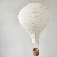 Ballon en tissu mignon, décoration de ballon à air chaud en tissu, lampe suspendue en coton faite à la main pour chambre d'enfant, étoiles et lunes
