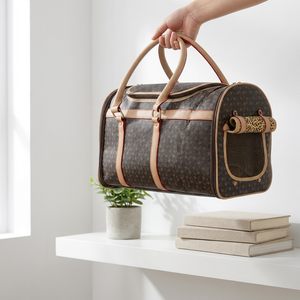 फाइबर कुत्ते बिल्ली छोटे पालतू वाहक आउटडोर यात्रा ट्रॉली फोल्डेबल पोर्टेबल 4-व्हील नया आगमन लोकप्रिय - Product Image 1