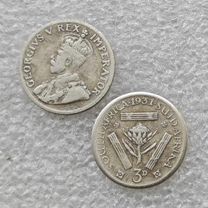 1931 แอฟริกาใต้ 3 เพนซ์เหรียญที่ระลึกสไตล์โบราณ,ของขวัญ,ของตกแต่งบ้าน - Product Image 1