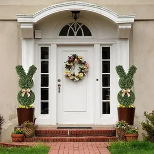 OH ARTS Árbol Topiario Artificial en Forma de Conejo de 35'' Resistente a los Rayos UV, Planta Topiaria de Boj Artificial <span class=keywords><strong>con</strong></span> Maceta de Plástico Negra - Product Image 6