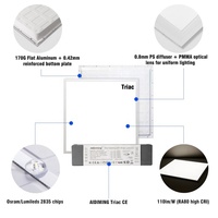 Triac Dimmable 40W 600 600 60 Led Panneau Plafonnier 2x2 Paneles Smart Conceal Encastré Carré Lampe avec Gradation Pilote