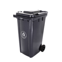 Poubelle à poussière 240l en plastique sur roues pour municipalité poubelle