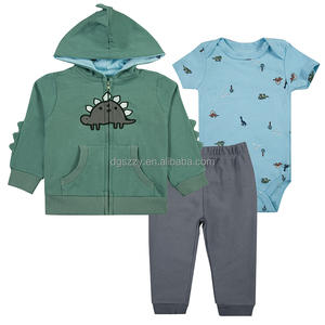 Conjunto de Sudadera con Capucha para Bebé, 3 Piezas, Algodón, Estampado de Dibujos Animados, Mameluco de Manga Larga, Conjunto de Chaqueta de Primavera de 6 a 24 Meses - Product Image 1