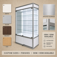 Vitrine de présentation de bijoux blanche lumineuse personnalisée avec étagères et serrure pour magasin de bijoux en gros