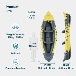 Kayak Gonfiabile per Sport Acquatici Resistente alle Rovesciate nelle Cascate per Rafting Disponibile per la Vendita - Product Image 4
