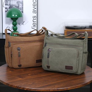 Nouveau Sac à Bandoulière en Toile pour Homme, Nouvelle Collection, Sac de Voyage Décontracté, Grande Sacoche, Sac Messager pour Affaires avec Fermeture Éclair - Product Image 3