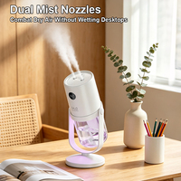 Humidificateur portable à double buse de 320 ml, brume fraîche, affichage LED, 2 modes de brume, humidificateur ultrasonique pour voiture alimenté par USB avec lumière