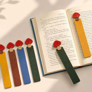 Cute Mushroom-Shaped <b>Bookmark</b> Mushroom Head PU Leather Page Marker for Books Student Reading Highlight Tag <b>Bookmark</b> - Product Image 1