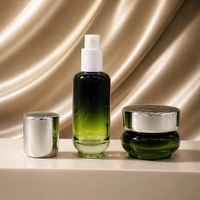 Botol Parfum Kaca Oktagon Bening 40ml Mewah Kosong untuk Attar Minyak Atsiri, Wadah Isi Ulang, Kemasan Parfum Emas