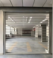 Porte à enroulement commerciale avancée en aluminium et polycarbonate transparent, porte à enroulement en cristal