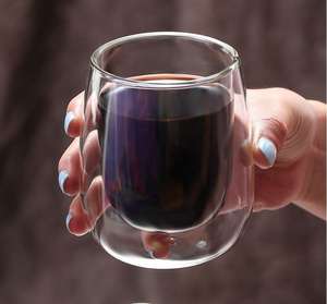 Wholesale Modern Design Heat Resistant <b>Double</b> <b>Wall</b> Dishwasher Microwave Safe Customized Color Unisex Coffee <b>Glass</b> Tumbler Handle - Product Image 5