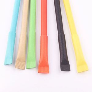 Stylo écologique en papier avec capuchon, pointe de 1,0 mm, logo personnalisé, forme de tube de dentifrice - Papeterie écologique pour le bureau et l'école - Product Image 1