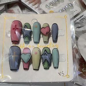 <span class=keywords><strong>Uñas</strong></span> Acrílicas Hechas a Mano de Estilo Aleatorio, 10 Piezas, <span class=keywords><strong>Uñas</strong></span> <span class=keywords><strong>Postizas</strong></span> al por Mayor, <span class=keywords><strong>Uñas</strong></span> de Diseño a Presión - Product Image 6