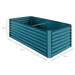 Prezzo di fabbrica esterno nuovo stile zincato acciaio sollevato letto da <span class=keywords><strong>giardino</strong></span> per fiori vegetali bordo fioriera 8*2 * 2ft - Product Image 3